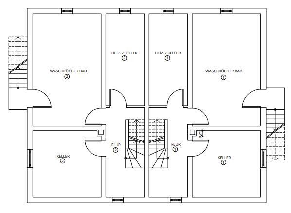 Doppelhaus mit 2 Doppelhaushälften * in Feucht – KG