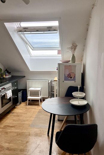 2-Zimmer-Dachgeschosswohnung mit Garten im Gallusviertel – Küche