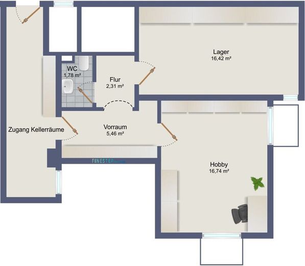 Ihr neues Zuhause in Harlaching: 4 Zimmer, 2 Balkone und großer Keller – GRUNDRISS UG