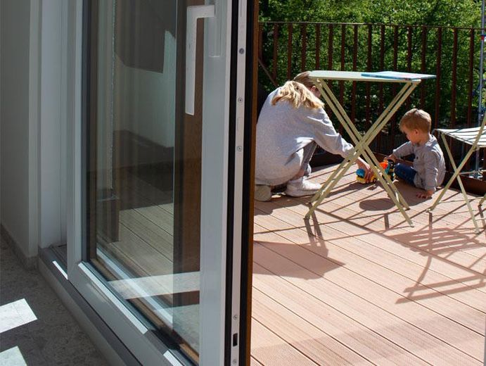 Schiebetür zur Dachterrasse