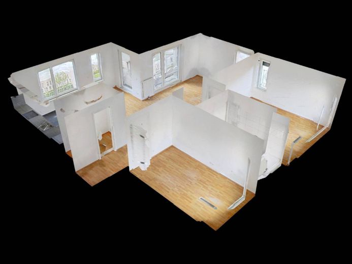 Moderne 3-Zimmer-Wohnung mit großem Balkon! – 3D-Ansicht Grundriss