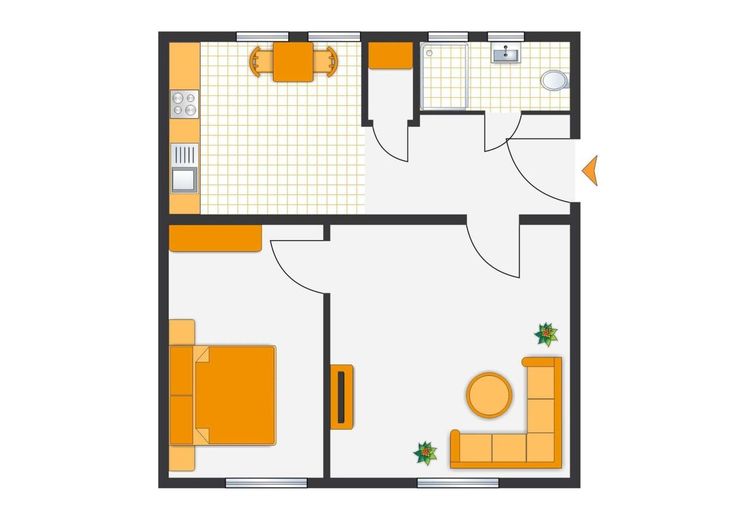 Tolles 2-Zimmer Appartement im Erdgeschoss! – Grundriss