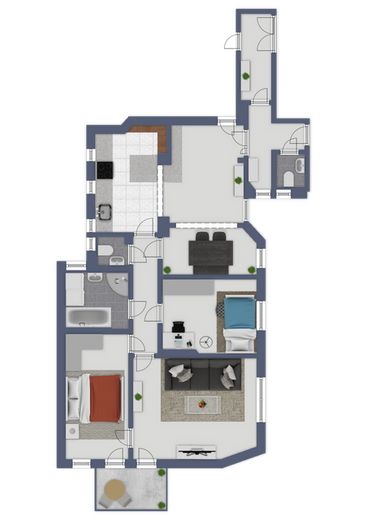 Hohenfelde – Moderne 4-Zimmer-Wohnung mit großzügiger Wohnlounge und Balkon ins Grüne – Grundriss