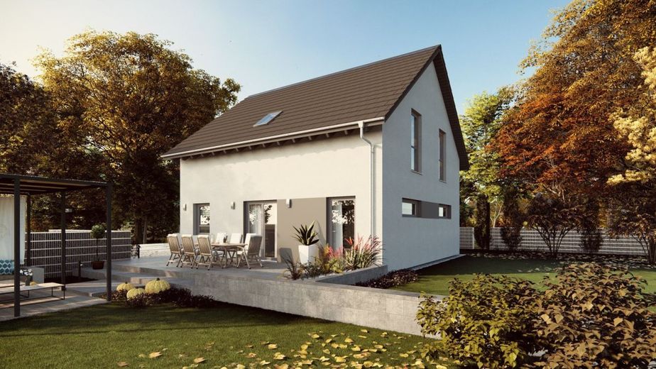 DAS KLASSISCHE EINFAMILIENHAUS MIT OFFENER BAUWEISE – Ansicht Garten