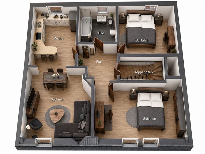 4ZKB Maisonettewhg., Stellplatz, Moritzberg – Ki Bild