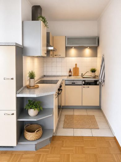 Attraktive 2-Zimmer-Wohnung in gepflegtem mediterranen 6-Familien-Haus – Einbauküche