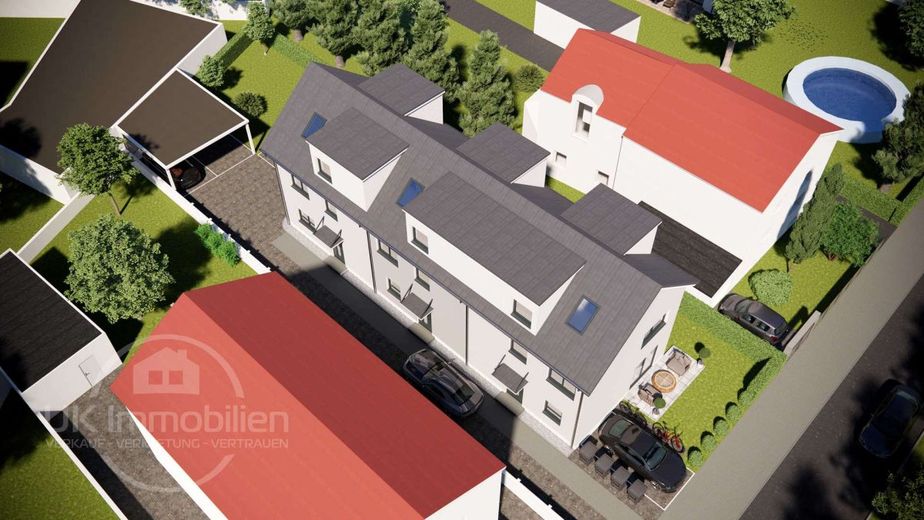 MEGA Fassadenbreite: 8,70 m - Raumgefühl wie im Stadthaus der Oberklasse!! Ruhig + zentral Wohnen! – Vogelperspektive