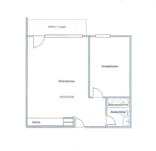SCHWABING-WEST HELLE, MODERNISIERTE 2-ZIMMER-WOHNUNG MIT LOGGIA, SCHWIMMBAD UND GROSSER DACHTERRASSE – Grundriss