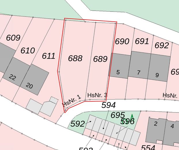 RESERVIERT | NOTVERKAUF | 2x Grundstücke für 2x Reihenhäuser – Flurkarte