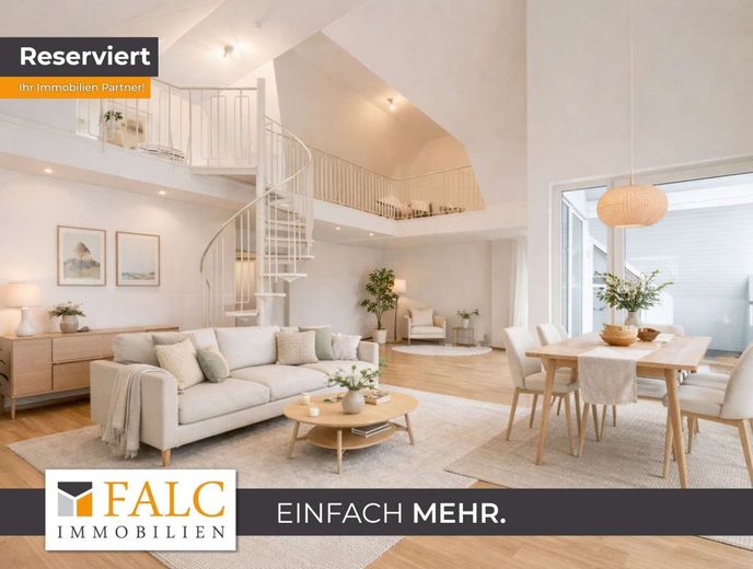 Licht, Raum und Galerie: Stilvolle Maisonette-Wohnung mit Westbalkon! – Wohn- und Esszimmer