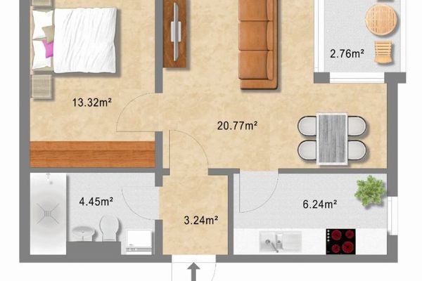 commission-free // 2-room condominium with fitted kitchen, balcony and underground parking space //