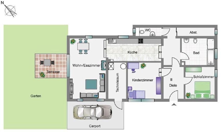 Kernsaniert & Provisionsfrei: Haus-im-Haus mit Privatgarten, Carport und Stellplätzen – Grundriss