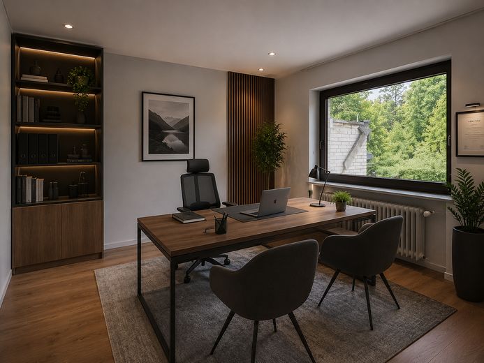 ¡Algunas casas se construyen; otras tienen una historia! – Büro (visualisiert)