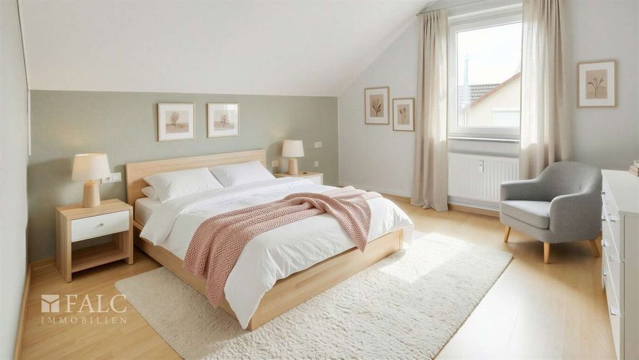 Auf der Sonnenseite ganz oben - FALC Immobilien Öhringen – Schlafzimmer - (KI generiert)