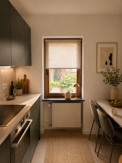 Helles, frisch saniertes 1-Zimmer-Apartment mit Balkon in Bessungen – Küche