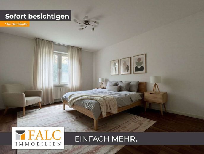 Attraktive 3-Zimmer-Wohnung mit idealer Größe für Paare oder kleine Familien – Schlafzimmer - (KI generiert)