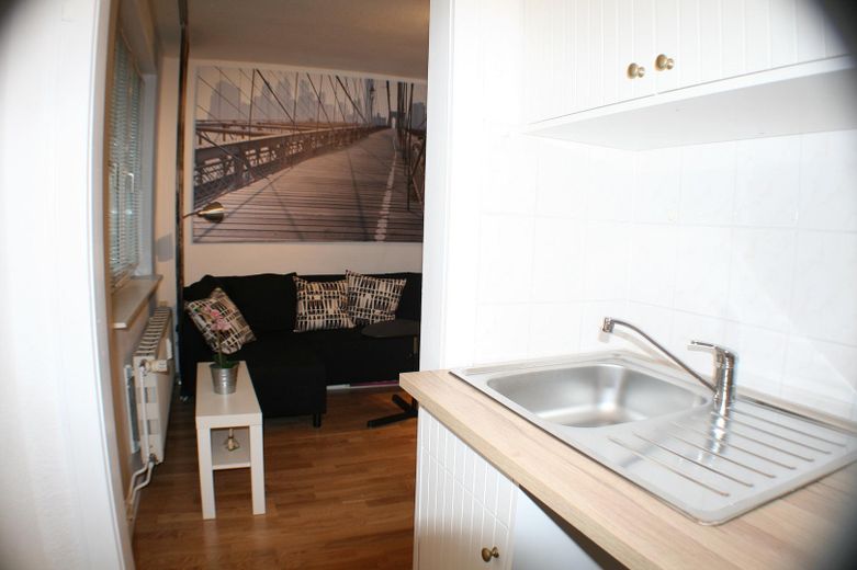 Blick von der Küche ins Zimmer