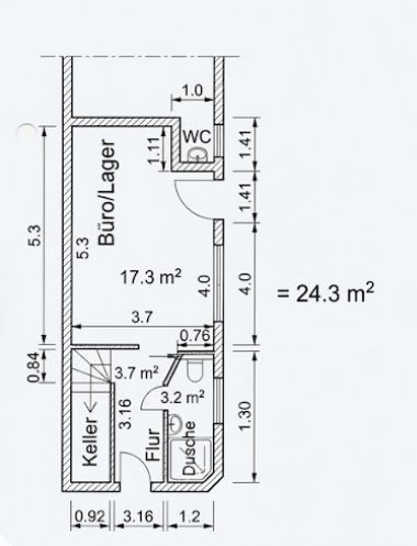 Großzügiges Wohnen auf zwei Ebenen - 3 Schlafzimmer und gepflegtes Ambiente in Hagen-Hohenlimburg – Grundriss (EG. Büro)