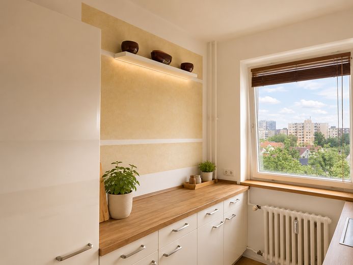 Hochwertig modernisierte 3-Zimmer-Wohnung mit Westbalkon und Weitblick - maklerfrei – Küche