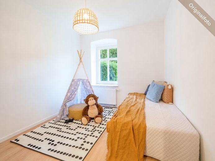 Wunderschöne 4-Raumwohnung mit Terrasse, Garten und Stellplatz – Kinderzimmer,Büro, Gästez.