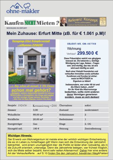 Mi hogar: Erfurt Mitte (¡p. ej., por 1.061 € al mes)! – Foto 2