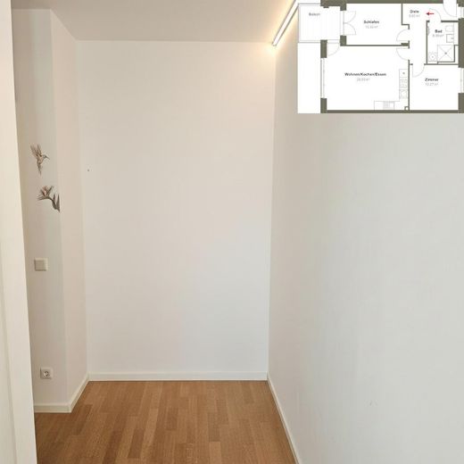 Construcción nueva 2025, sin comisión: 3 habitaciones, 74,43 m², balcón, ascensor - Berlín-Lichterfelde – Stellfläche in der Diele