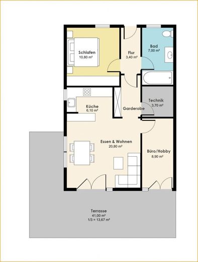 Grundrissvariante 1: 3 Zimmer