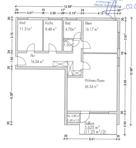 Erstbezug nach Kernsanierung - Moderne 4-Zimmer Wohnung am Fuße des Honbergs – Grundriss