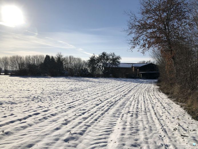 #Preisreduktion - Mehrfamilienhaus (ehem. Hof)- unverbaubare Alleinlage nahe Hamburg - Privatverkauf – Blick auf das Anwesen - Winter