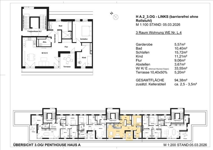 Mansarda al primo utilizzo - nuova costruzione – Grundriss WE30