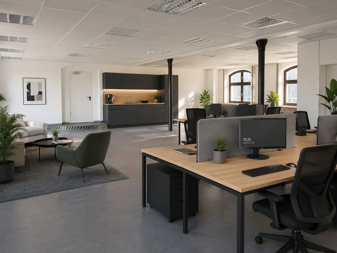 Büro- und Lagerflächen zu vermieten - Lassen Sie uns gemeinsam Ihre Träume verwirklichen – Visualisierung Büro
