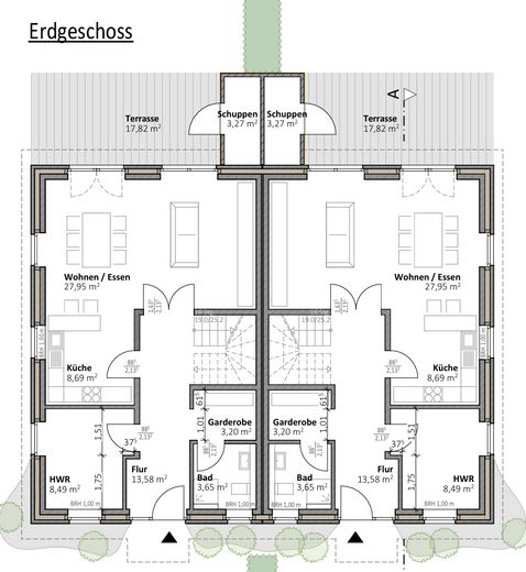 Moderne Neubau-Doppelhaushälfte nahe der Elbe – Erdgeschoss