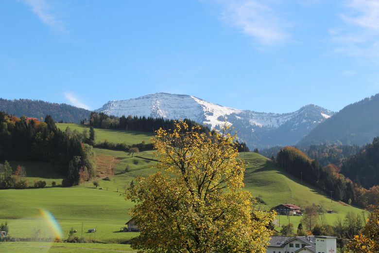 Privatverkauf EFH in Oberstaufen-Weißach, – Ausblick vom Balkon Frühjahr
