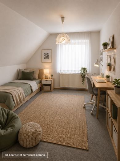 131 m² für Ihre Familie: 4 Schlafzimmer, 2 Bäder, 2 Garagen und keine Käuferprovision – Jungendzimmer