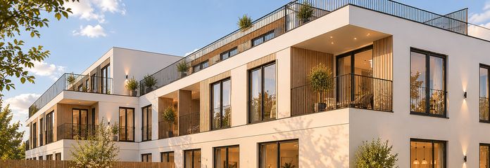 Obra nueva en Schwarzach am Main: apartamentos en propiedad de 2 a 4 habitaciones con ascensor y plaza de aparcamiento – Außen Visualisierung