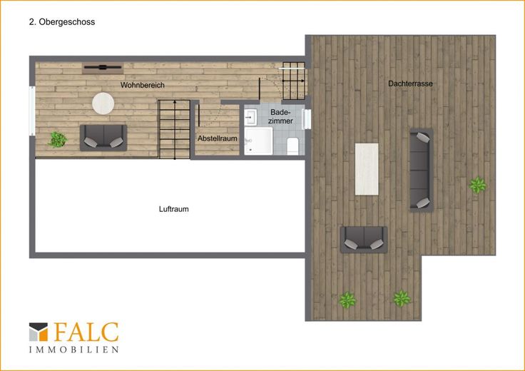 Exklusive sanierte Maisonette-Wohnung mit riesiger Dachterrasse! – 2. Obergeschoss