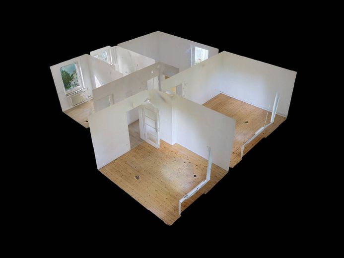 Schöne 3-Zimmer-Wohnung mit modernem Tageslichtbad – 3D-Ansicht Grundriss