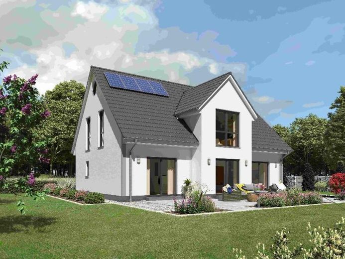 Einfamilienhaus AL650 massiv schlüsselfertig Festpreisgarantie PV – Foto 1