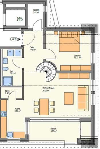 Grundriss Wohnung 6 1. Etage