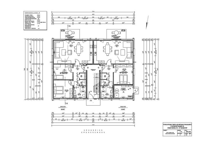 Neubauprojekt – 8 Mietwohnungen (2- und 3- Zimmerwohnungen), neu und modern – Grundriss Erdgeschoss