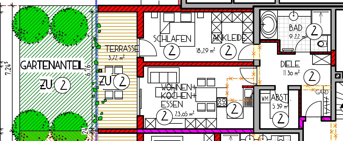 Nowoczesne mieszkanie z tarasem i ogrodem w centrum Hauzenbergu – Grundriss Wohnung 2