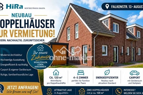Erstbezug, Neubau im Herzen von Augustfehn