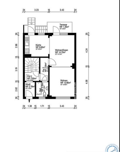 Frisch renoviertes Reihenhaus | 146 m² | 8 Zimmer | Garten & Balkon | provisionsfrei – Grundriss EG