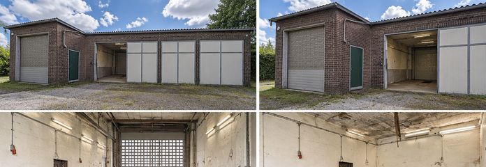 Gewerbe-/Werkstatthalle mit Arbeitsgrube, Doppelgarage und Lager
