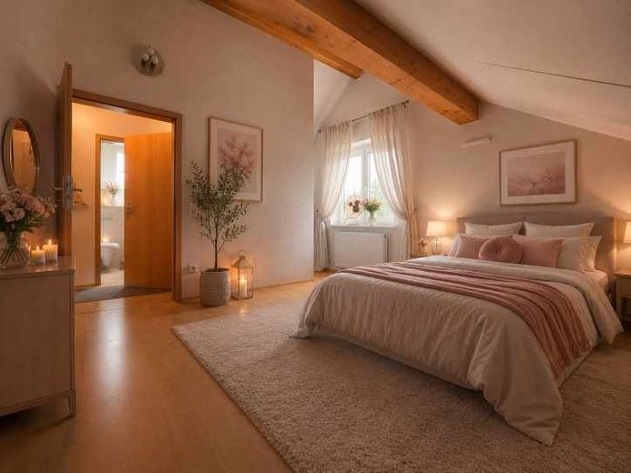 Rendite trifft Wohnkomfort: Nachhaltiges Dreifamilienhaus für Ihre Altersvorsorge – DG Schlafzimmer +Deko