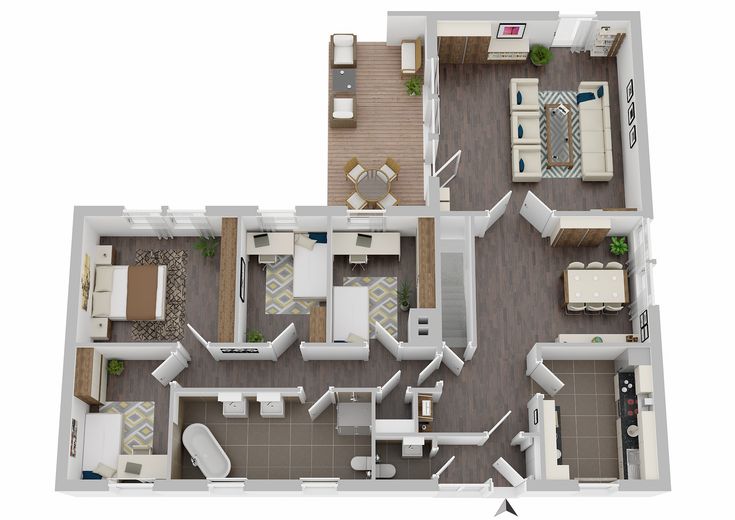Winkelbungalow - großes Grundstück - Zentral in Giesen – Erdgeschoss Grundriss