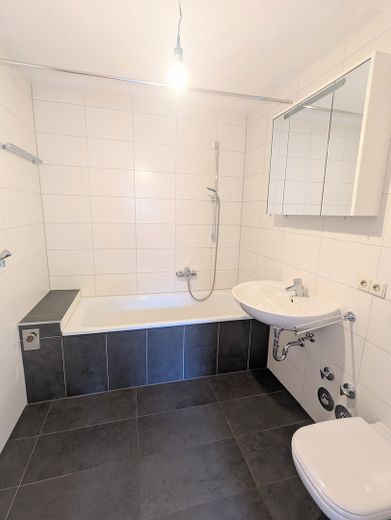 Helle 3-Zi.-Wohnung + West-Balkon & TG-Stellplatz – Badezimmer