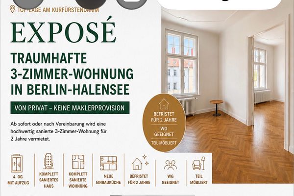 TRAUMHAFTE 3-ZIMMER-WOHNUNG IN BERLIN-HALENSEE