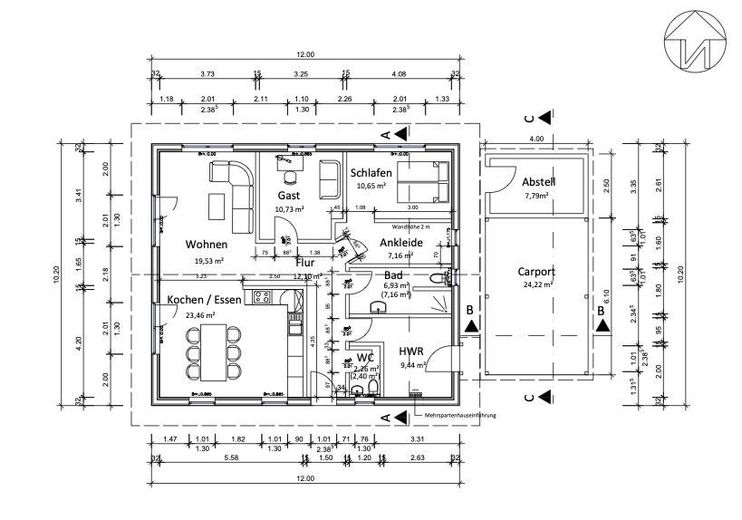 Grundriss detailliert