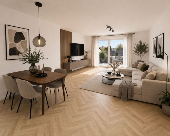Effizient investieren! KfW40 Neubau-Wohnung im ersten Obergeschoss! – Mustervisualisierung